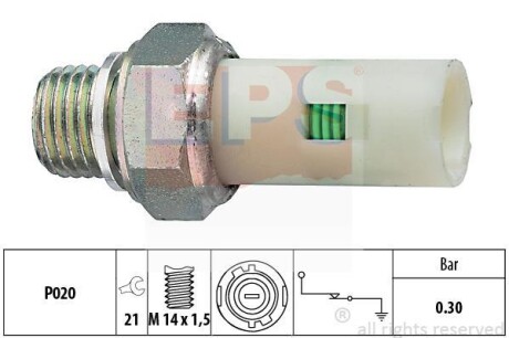 Датчик тиску масла Renault Trafic/21/Megane 96-/Nissan Micra III (K12) 03- EPS 1.800.076 (фото 1)