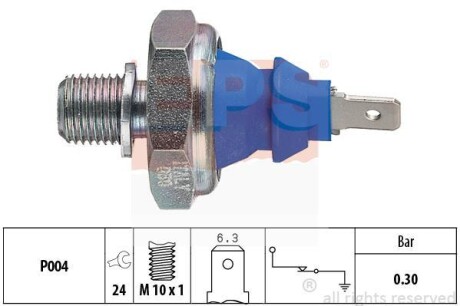 Датчик тиску масла VW 1,6-2,0,1,9D/TD/TDI 82- EPS 1.800.108 (фото 1)