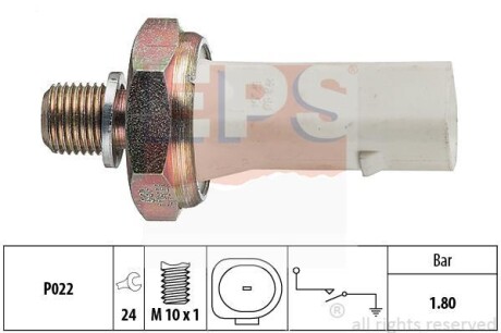 Датчик тиску масла VW Polo, Vento, Sharan, T4 Seat Ibiza, Cordoba, Alhambra 1.6-2.0 93- EPS 1.800.136 (фото 1)