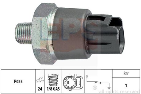 Датчик тиску масла Mitsubishi Galant 2.4 03- /Mazda 2 1.5 14- /Mazda 3 1.5/2.0 13- /Mazda 6 2.0/CX-5 EPS 1.800.188