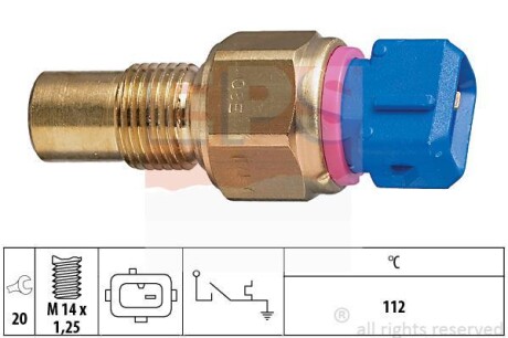 Датчик температуры охл. жидкости Jumper1/Boxer1 DJ5/DJ5T 112C (1ф. на лампочку) EPS 1.840.109