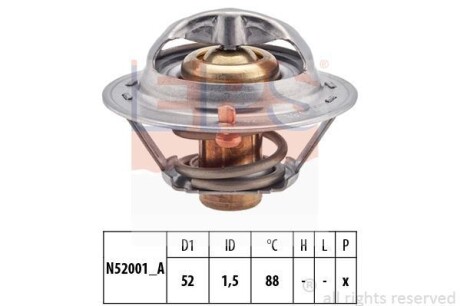 Термостат 88°C Honda Civic I Kia Sephia, Shuma, Shuma II Mazda 121 I, 121 II, 323 C V, 323 F V, 323 F VI, 323 II 1.1-3.0 05.80-12.07 EPS 1.880.266S