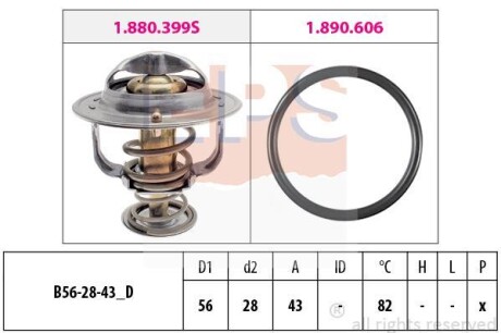 Термостат Lexus GS/LS 4.0 RX 3.0 97- Mitsubishi Galant/Grandis/OutlanderToyota Avensis/Corolla/Camry 00- EPS 1.880.848