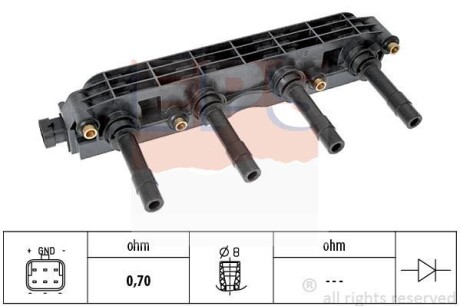 Котушка запалювання Opel 1.4/1.6 EPS 1.970.399