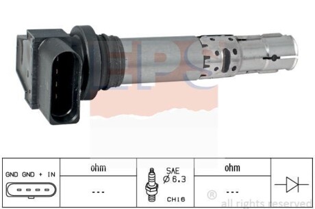 Котушка запалювання VW Passat/Skoda Octavia/Seat Toledo 1.2-1.6 98- 12V EPS 1.970.474