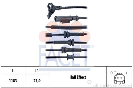 Датчик швидкості (ABS) FACET 21.0166