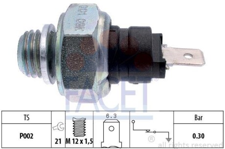 Датчик давления масла OM 601/611 >03 (7.0001) FACET 70001 (фото 1)