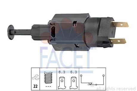 Датчик стоп-сигнала Opel Kadett E 84-/Vectra B 95- (7.1050) FACET 71050