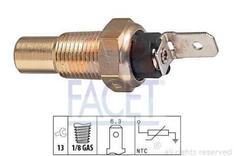 Датчик температури рідини охолодження. Датчик, температура охлаждающей жидкости. Датчик, температура охлаждающей жидкости FACET 73079