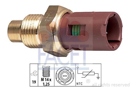 Датчик температури рідини охолодження. Датчик, температура охлаждающей жидкости. Датчик, температура охлаждающей жидкости FACET 73094