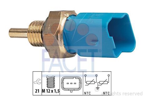 Датчик температури Citroen Berlingo 1.4 i (mfkfx, mfkfw) (96-08) (7.3291) FACET 73291