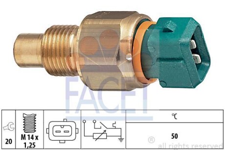 Датчик температури рідини охолодження FACET 73542