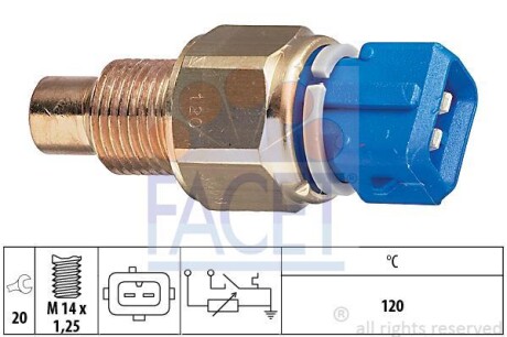 Датчик включения вентилятора Partner 1.8/1.9D (120C)/Scudo/Ducato (7.3558) FACET 73558