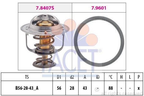 Термостат Mitsubishi Lancer 1.6 (03-08) FACET 78408