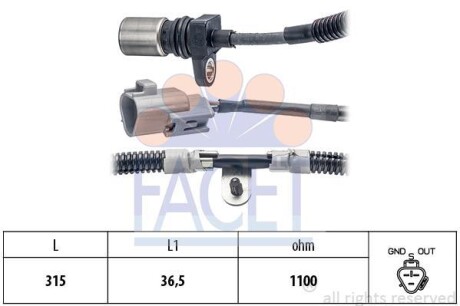 Датчик числа оборотів FACET 9.0502