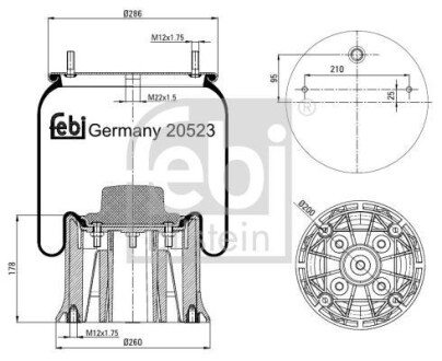 Пневмоподушка підвіски FEBI BILSTEIN 20523