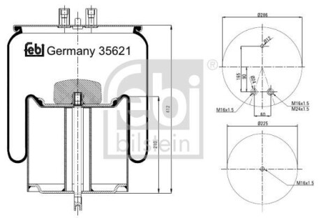 Кожух пневматической рессоры FEBI BILSTEIN 35621