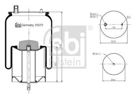 Кожух пневматической рессоры FEBI BILSTEIN 35675