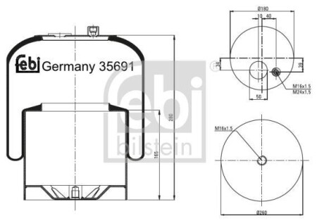 Кожух пневматической рессоры FEBI BILSTEIN 35691