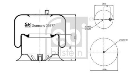 Балон подушки пневматичної підвіски FEBI BILSTEIN 35877