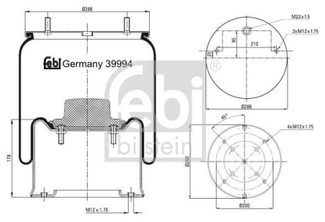 Подушка амортизуюча FEBI BILSTEIN 39994