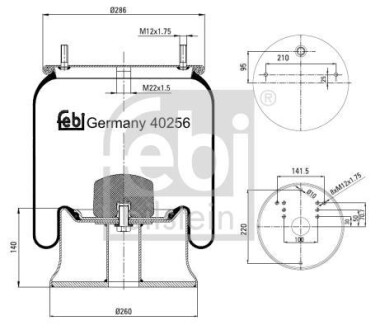 Кожух пневматической рессоры FEBI BILSTEIN 40256