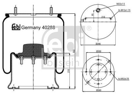 Пневмоподушка підвіски FEBI BILSTEIN 40288