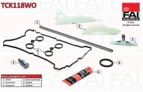 Ланцюг приводу кулачкового валу (набір) Fischer Automotive One (FA1) TCK118WO