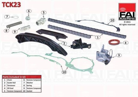 Ланцюг приводу кулачкового валу (набір) Fischer Automotive One (FA1) TCK23