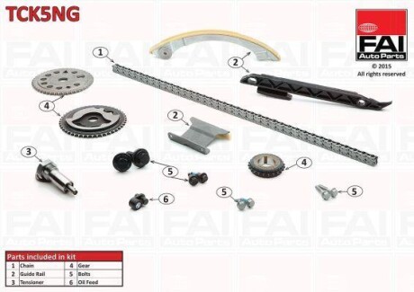 Набір ланцюга ГРМ OPEL DOHC SIGNUM 03-,VECTRA C 02-08,ZAFIRA 05-,ALFA 159 05-,BRERA 06-,SPIDER 06,CROMA 05- Fischer Automotive One (FA1) TCK5NG