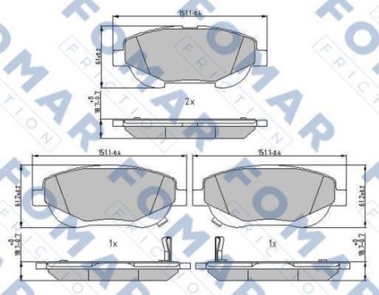 Гальмівні колодки (набір) FOMAR FO242381