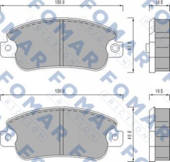 Гальмівні колодки, дискове гальмо (набір) FOMAR FO433481 (фото 1)