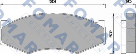 Гальмівні колодки, дискове гальмо (набір) FOMAR FO441581