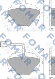 Гальмівні колодки, дискове гальмо (набір) FOMAR FO446081