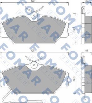 Гальмівні колодки, дискове гальмо (набір) FOMAR FO447881