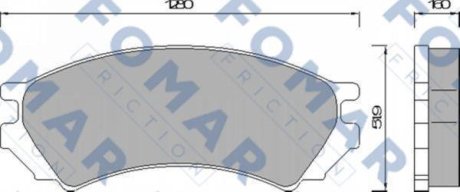 Гальмівні колодки, дискове гальмо (набір) FOMAR FO461881