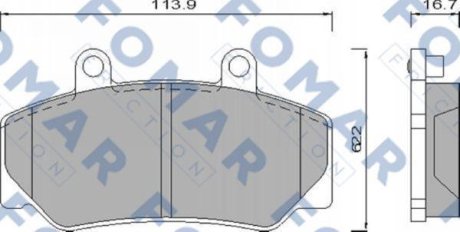 Гальмівні колодки, дискове гальмо (набір) FOMAR FO473981