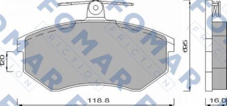 Гальмівні колодки, дискове гальмо (набір) FOMAR FO488481