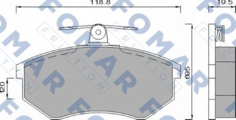 Гальмівні колодки, дискове гальмо (набір) FOMAR FO488581