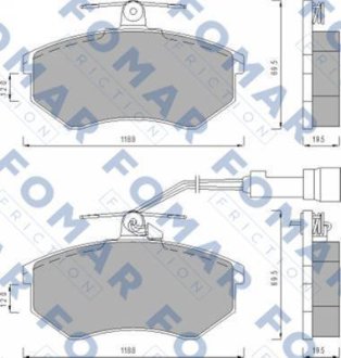 Гальмівні колодки, дискове гальмо (набір) FOMAR FO488681