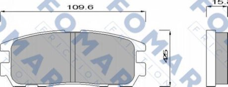 Гальмівні колодки, дискове гальмо (набір) FOMAR FO621481