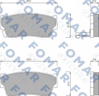 Гальмівні колодки, дискове гальмо (набір) FOMAR FO623781