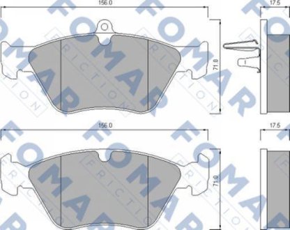 Колодки гальмівні дискові комплект FOMAR FO625781