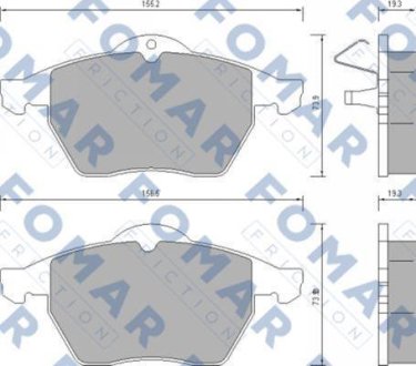 Колодки гальмівні дискові комплект FOMAR FO628781