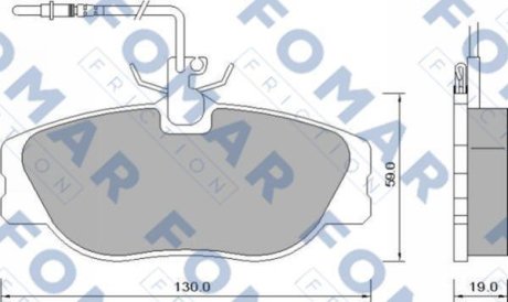 Гальмівні колодки, дискове гальмо (набір) FOMAR FO629081