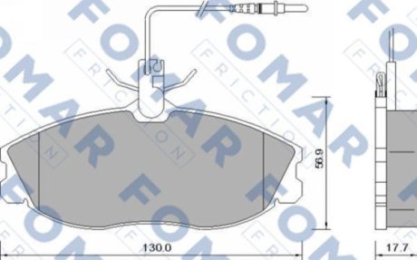 Гальмівні колодки, дискове гальмо (набір) FOMAR FO637581