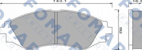 Гальмівні колодки, дискове гальмо (набір) FOMAR FO649781