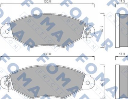 Гальмівні колодки, дискове гальмо (набір) FOMAR FO673281