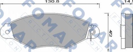 Гальмівні колодки, дискове гальмо (набір) FOMAR FO680981