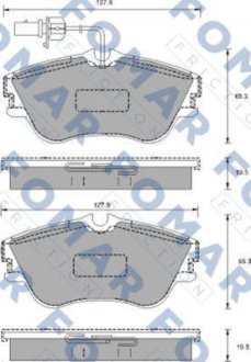 Гальмівні колодки, дискове гальмо (набір) FOMAR FO904181